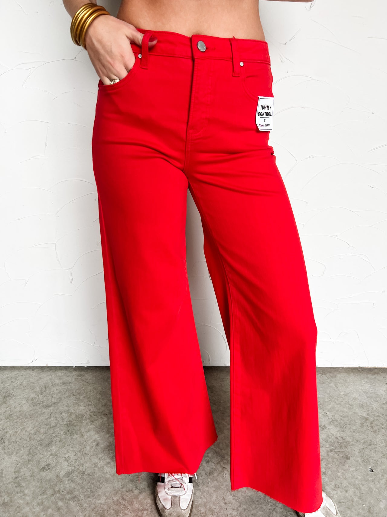 Look My Way High Rise Wide Leg Palazzo Jeans- Fiesta