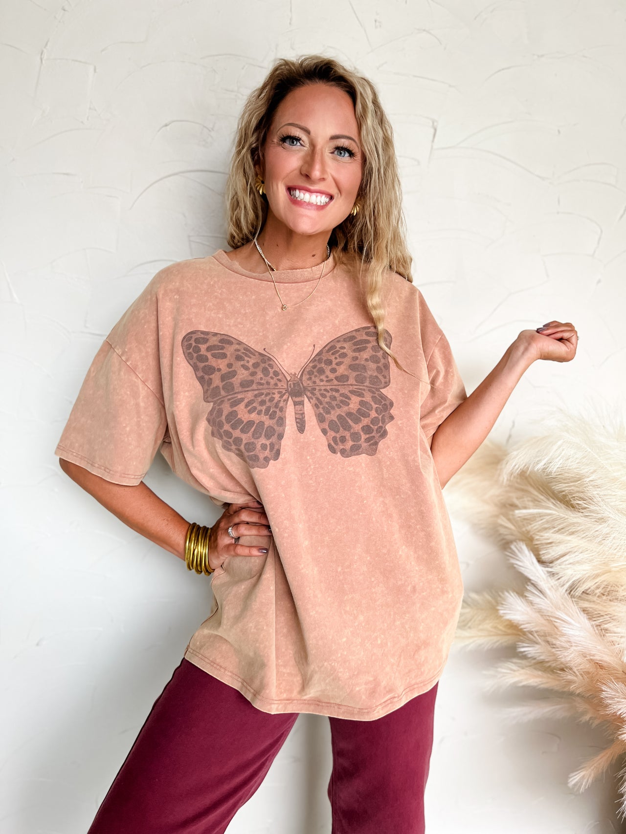 Butterfly Mineral Washed Jersey Top