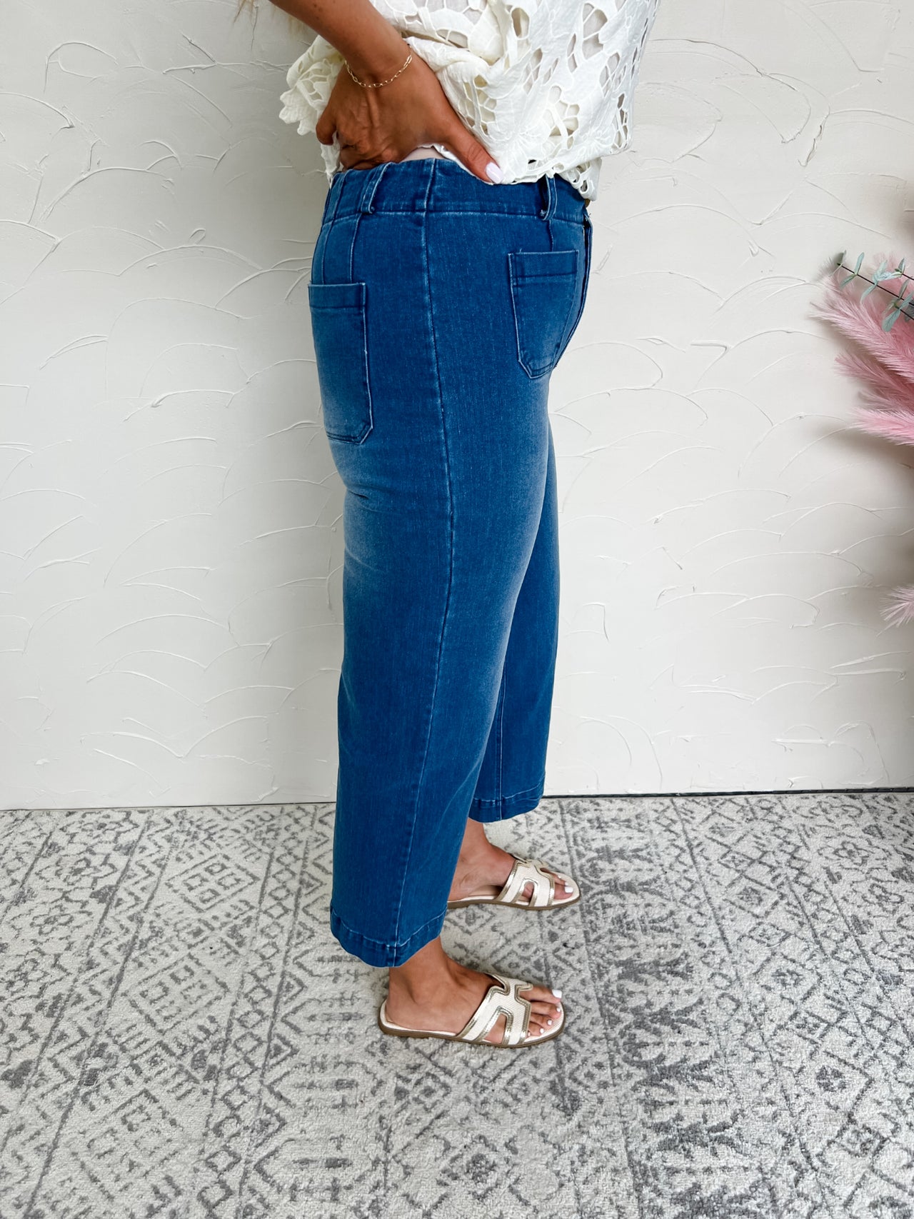 A Path Of My Own Cropped Wide Leg Jeans- Denim