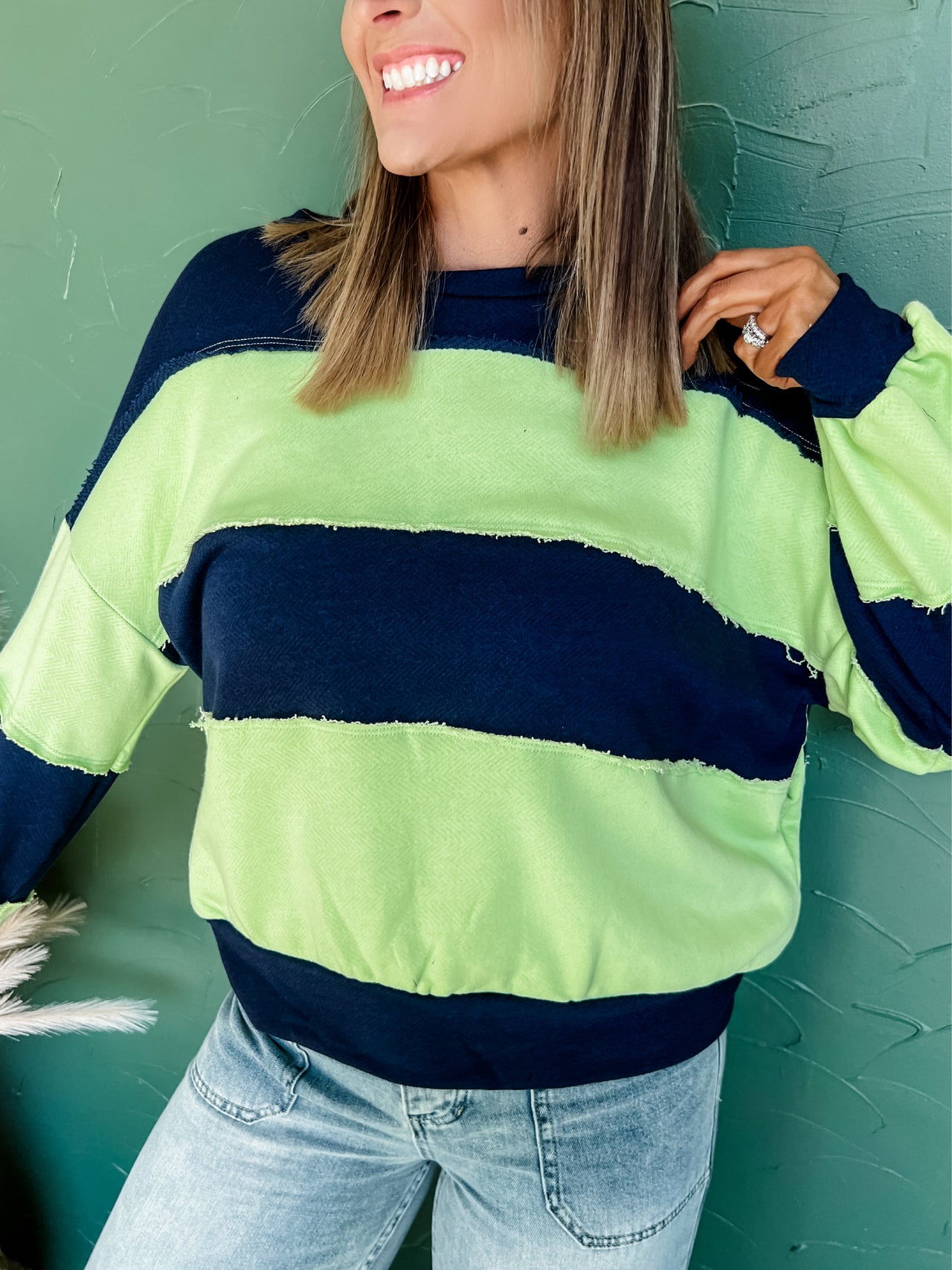 Top Notch Color Block Terry Sweatshirt