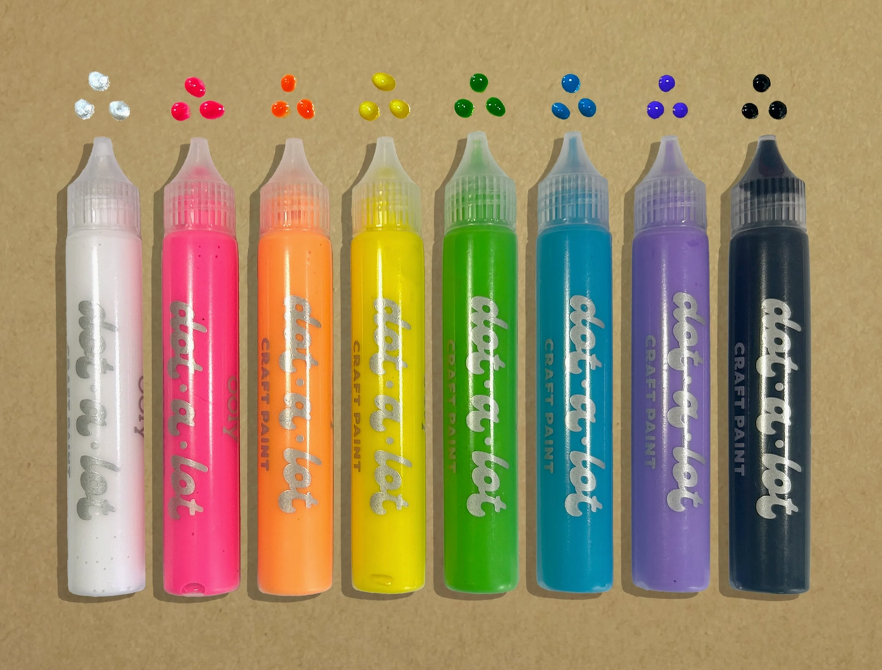 Dot-A-Lot: Dimensional Craft Paint - Bright (Set of 8)