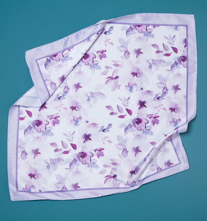 Tonya Purple Floral Scarf