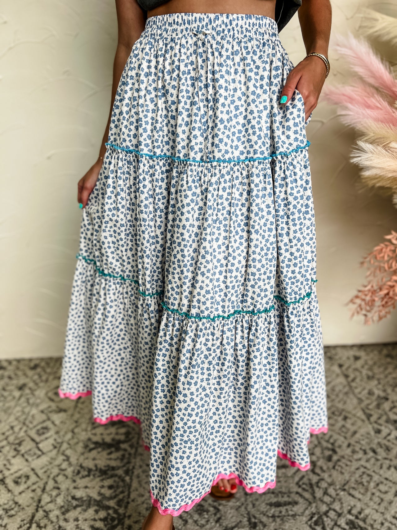 Room To Grow Ditsy Tiered Maxi Skirt