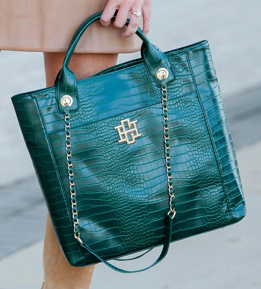 {CH} Kinzley Tote Hunter Green EC