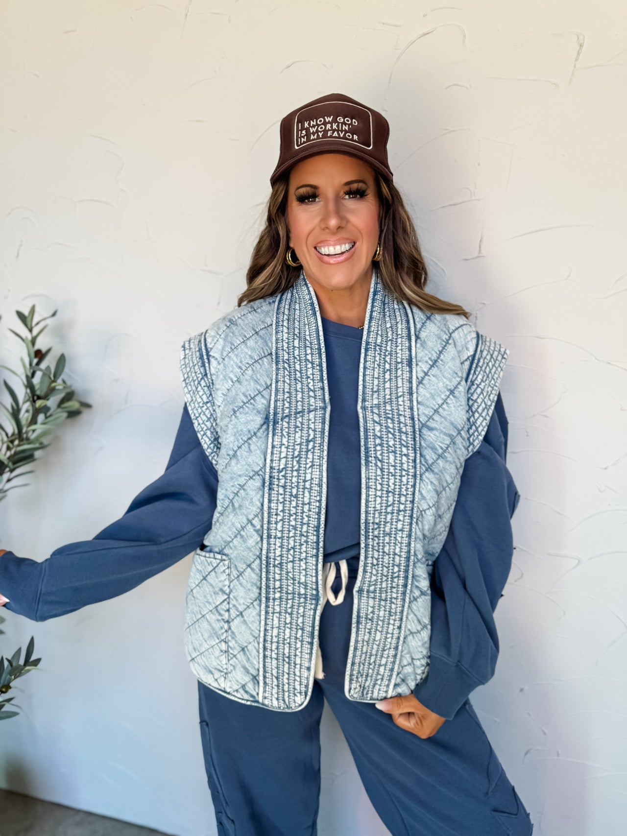 Bring It On Denim Quilted Shawl Vest