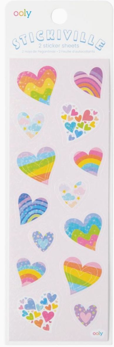 Rainbow Hearts Stickers