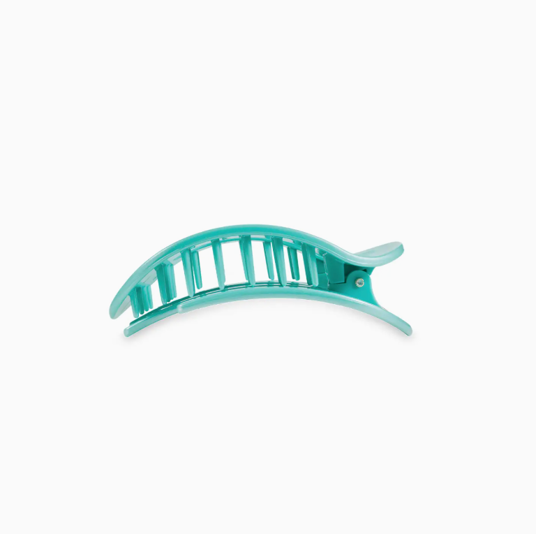 Totally Turquoise Round Flat Hair Clip- Small