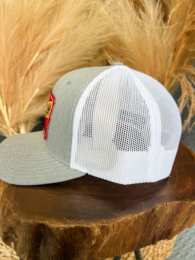 TX Dally Red Patch Hat- Grey/White