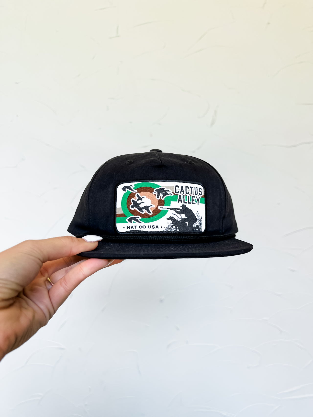 Duck Hunt Hat- Black/Black Rope