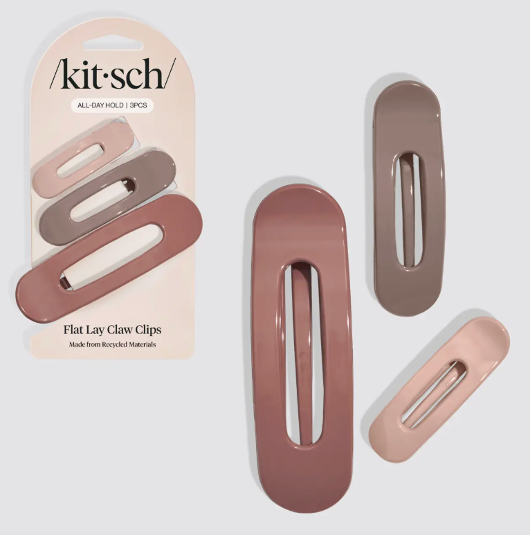 Flat Lay Claw Clip 3pc Flat - Ultra Glossy Terracotta