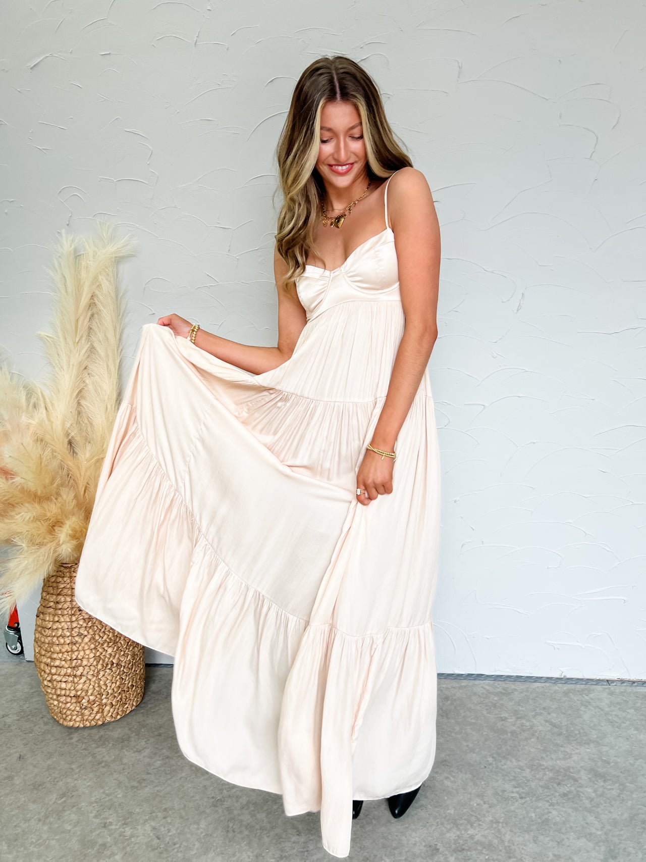 A Whimsical Feeling Silky Maxi Dress