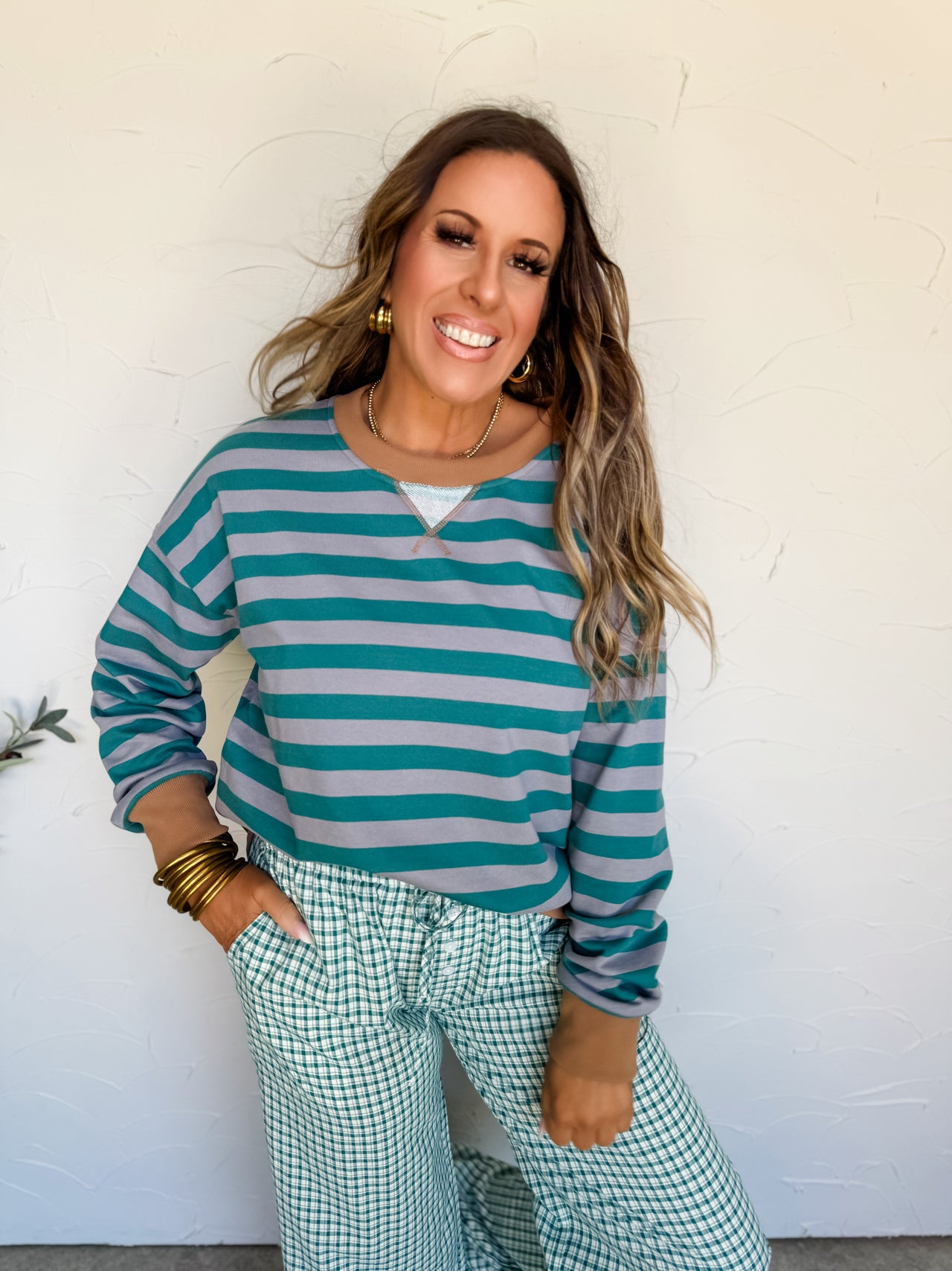 Send The Invites Contrast Stripe Sweatshirt