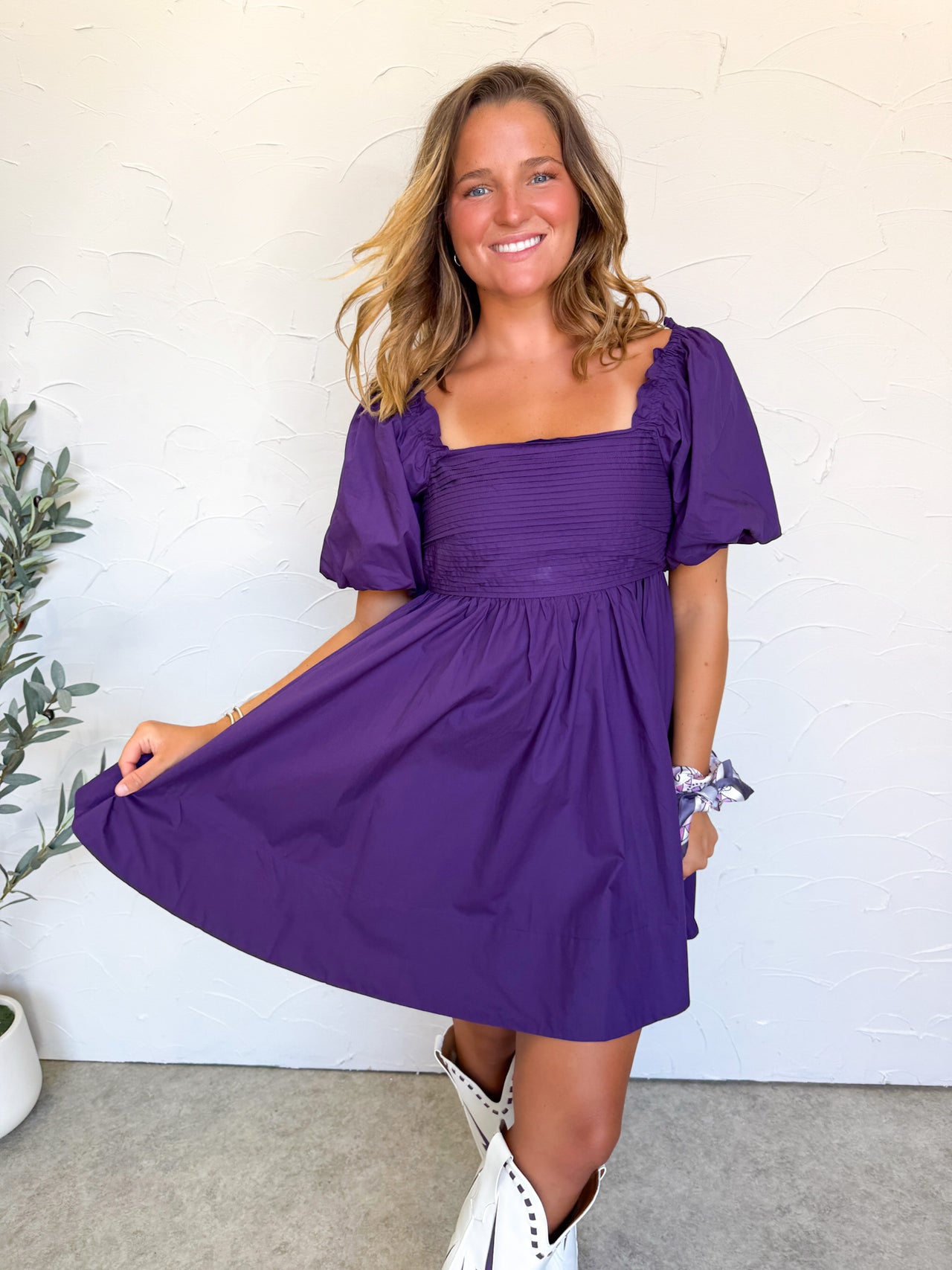 Pretty In Purple Ruffle Mini Dress