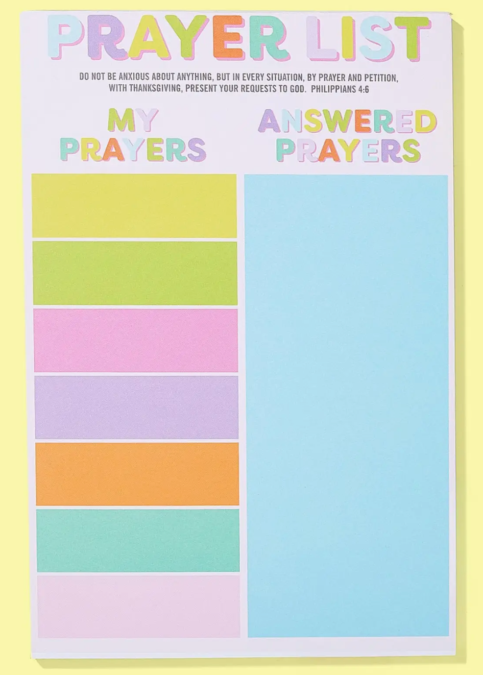 Prayer List Notepad - "My + Answered Prayers"