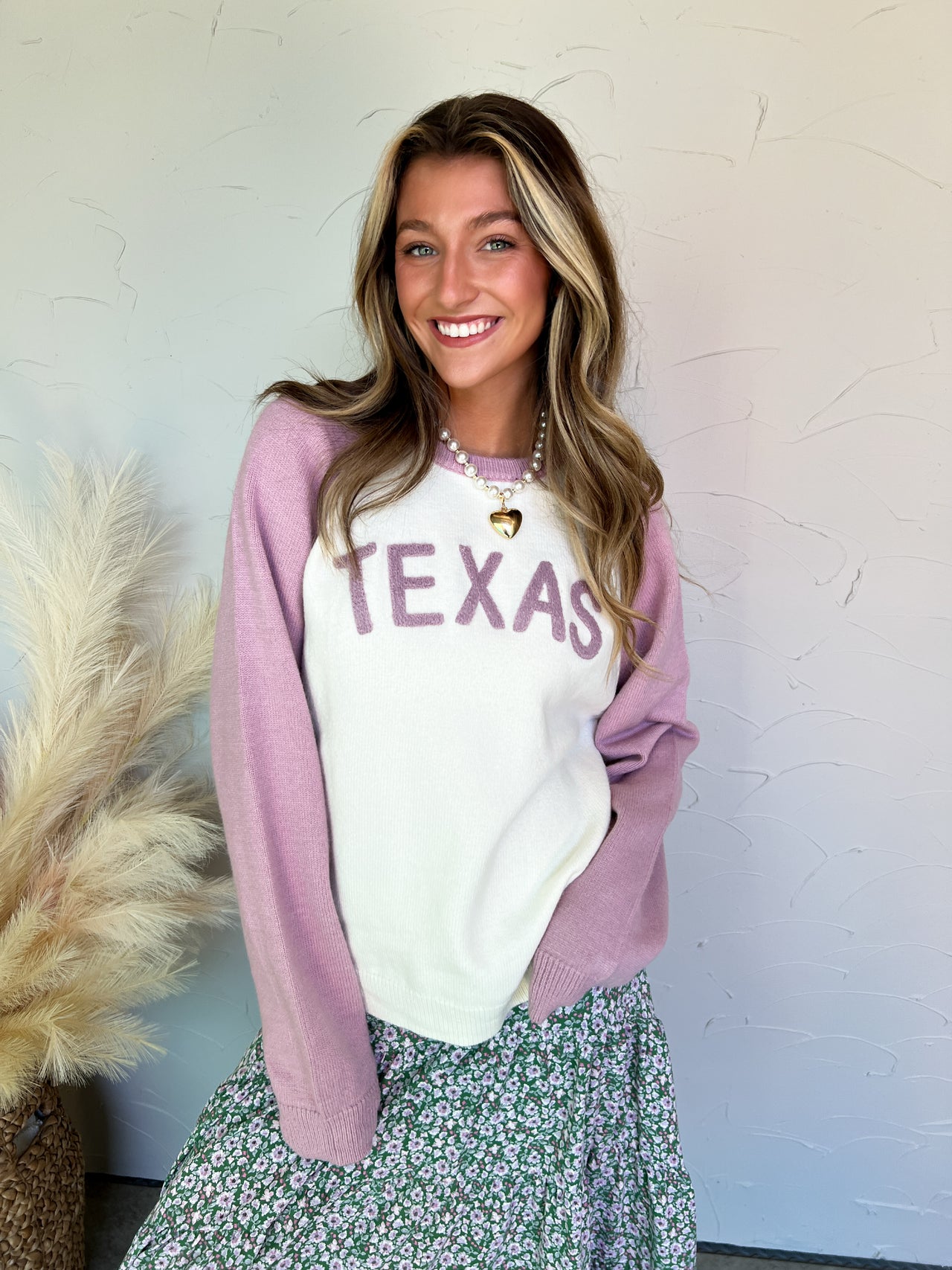 Mauve/ Ivory Multicolor Texas Sweatshirt