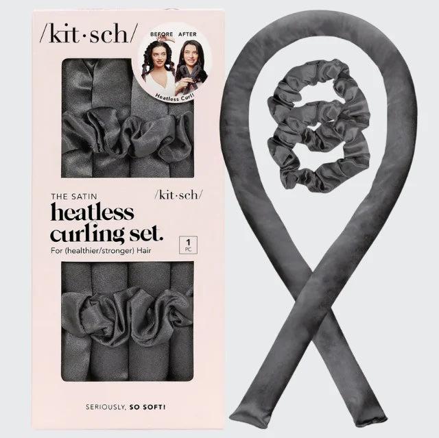 Satin Heatless Curling Set- Charcoal