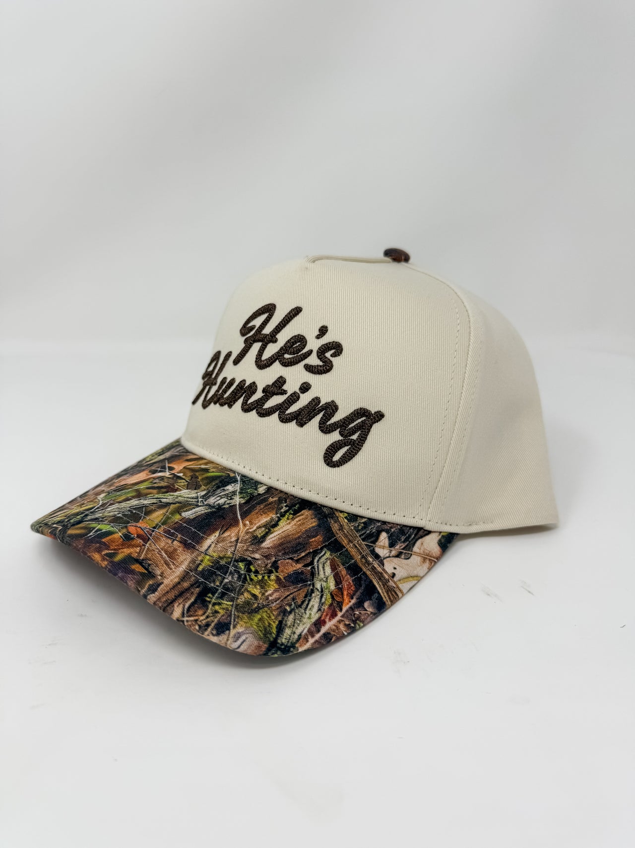 He's Hunting Hat- Camo/Natural