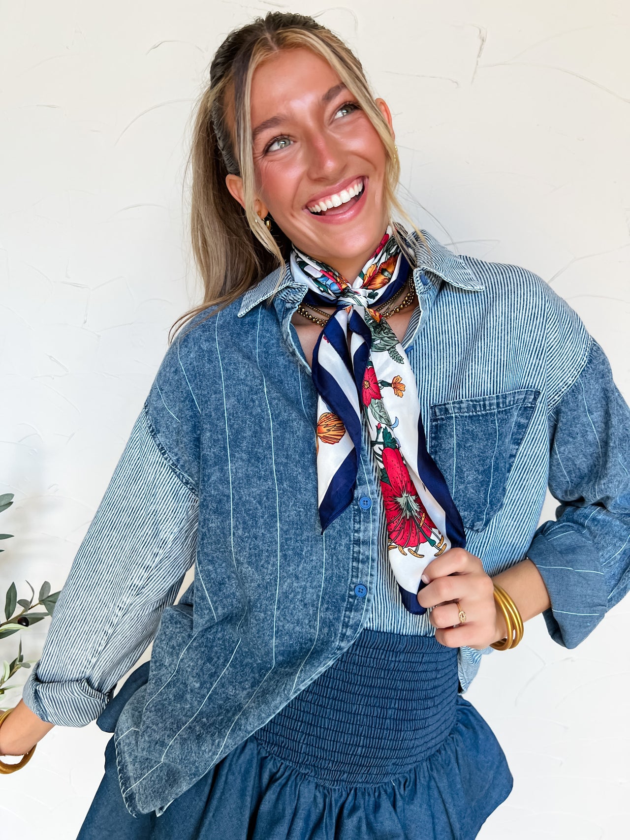 Get It Together Color Block Button Down Top