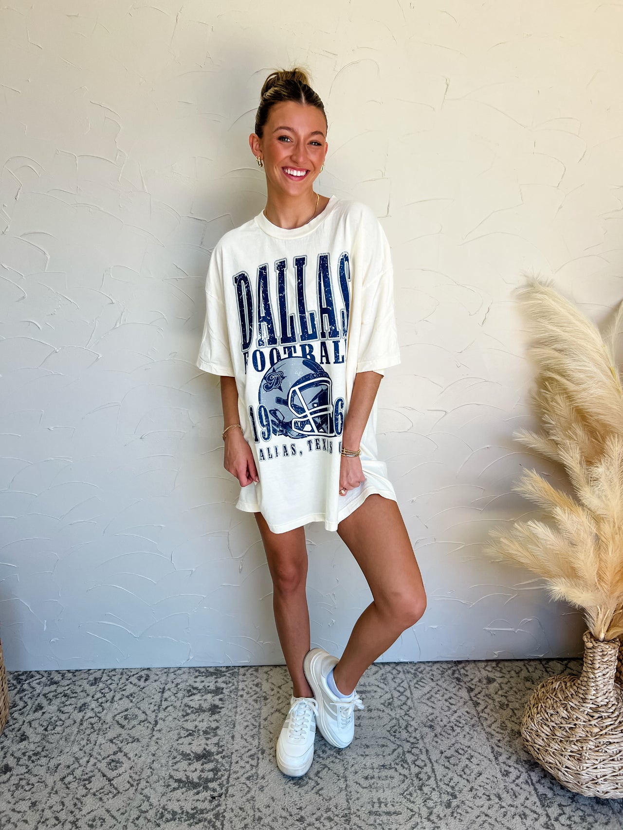 PREORDER 90's Vintage Dallas Football Oversized Tee- Ivory