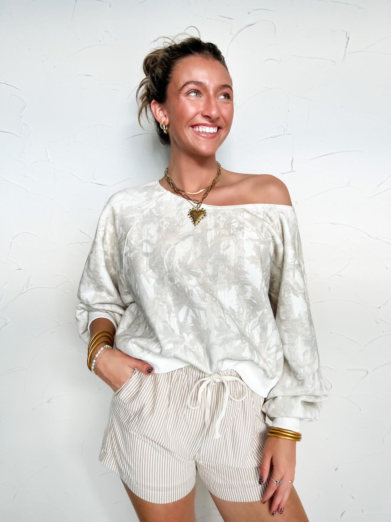 Forever In Camo Off The Shoulder Top