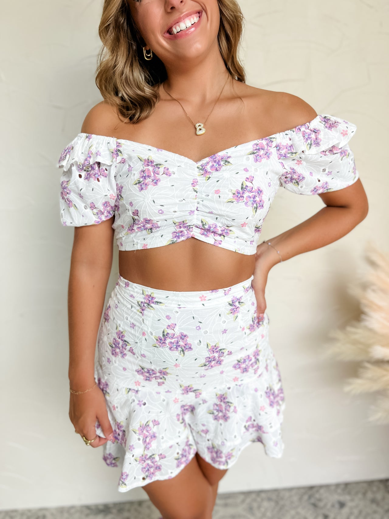 Swoon Worthy Eyelet Floral Top