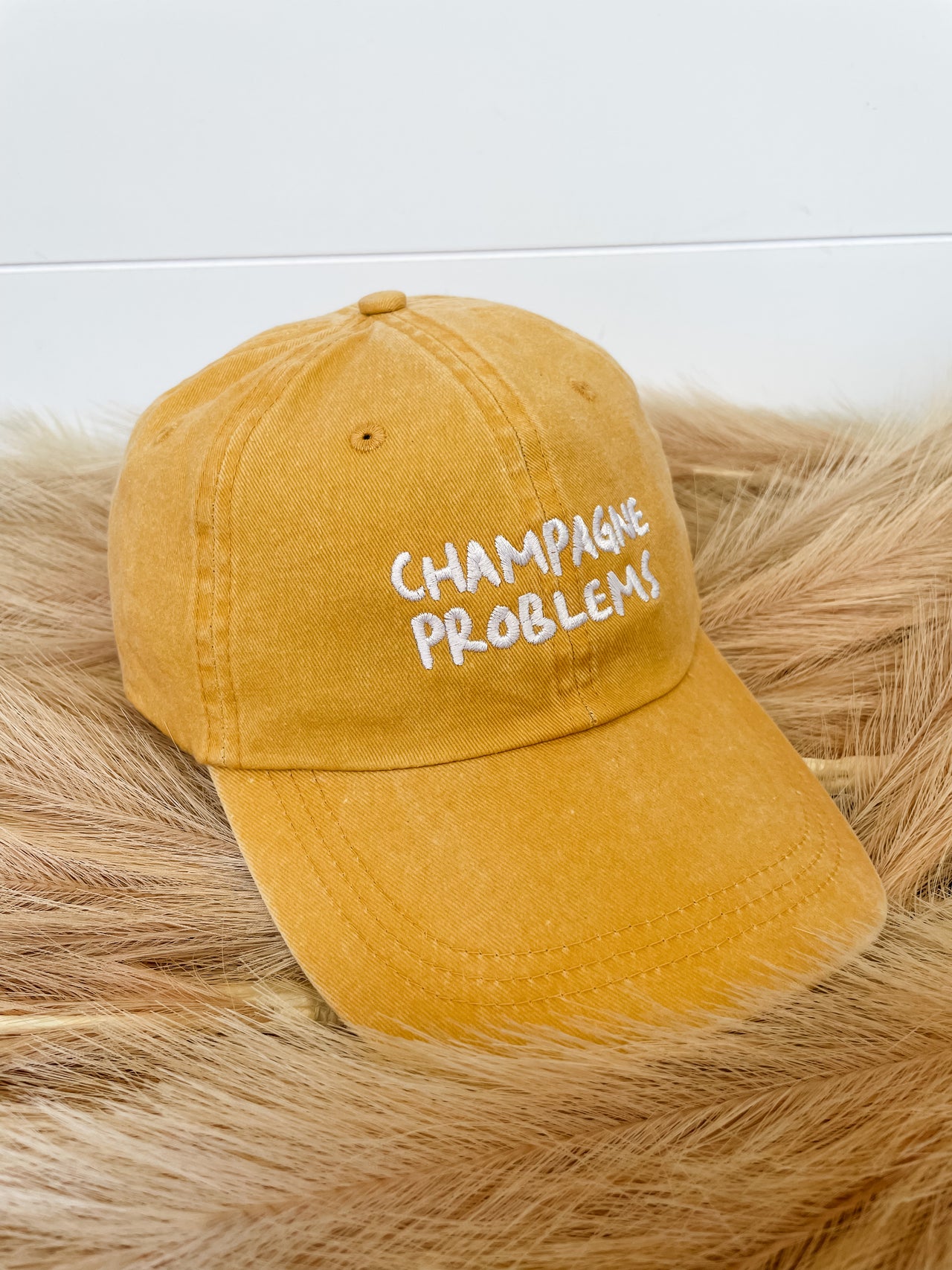 Champagne Problems Cap- Yellow