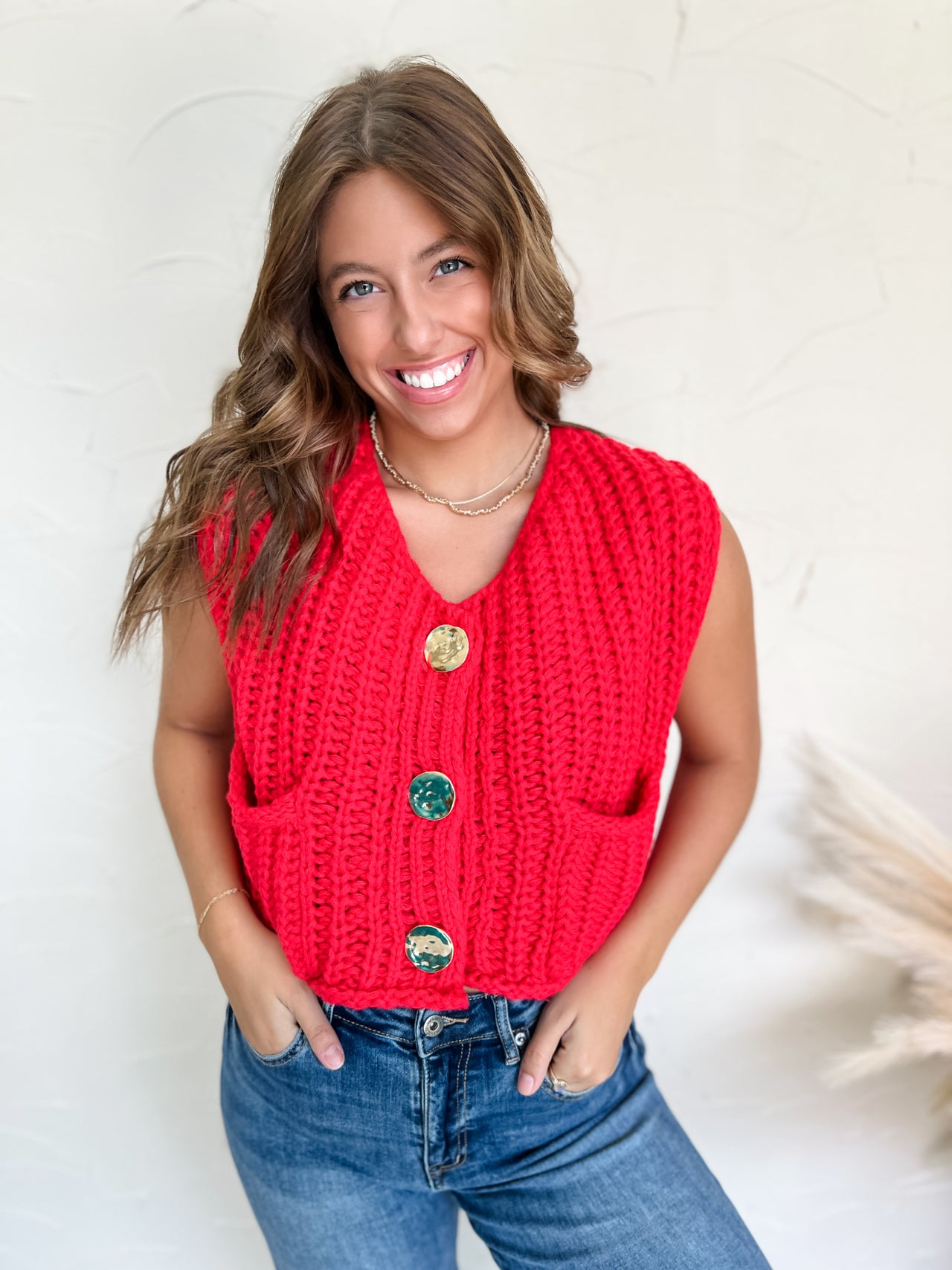 Just So You Know Sweater Vest- Red