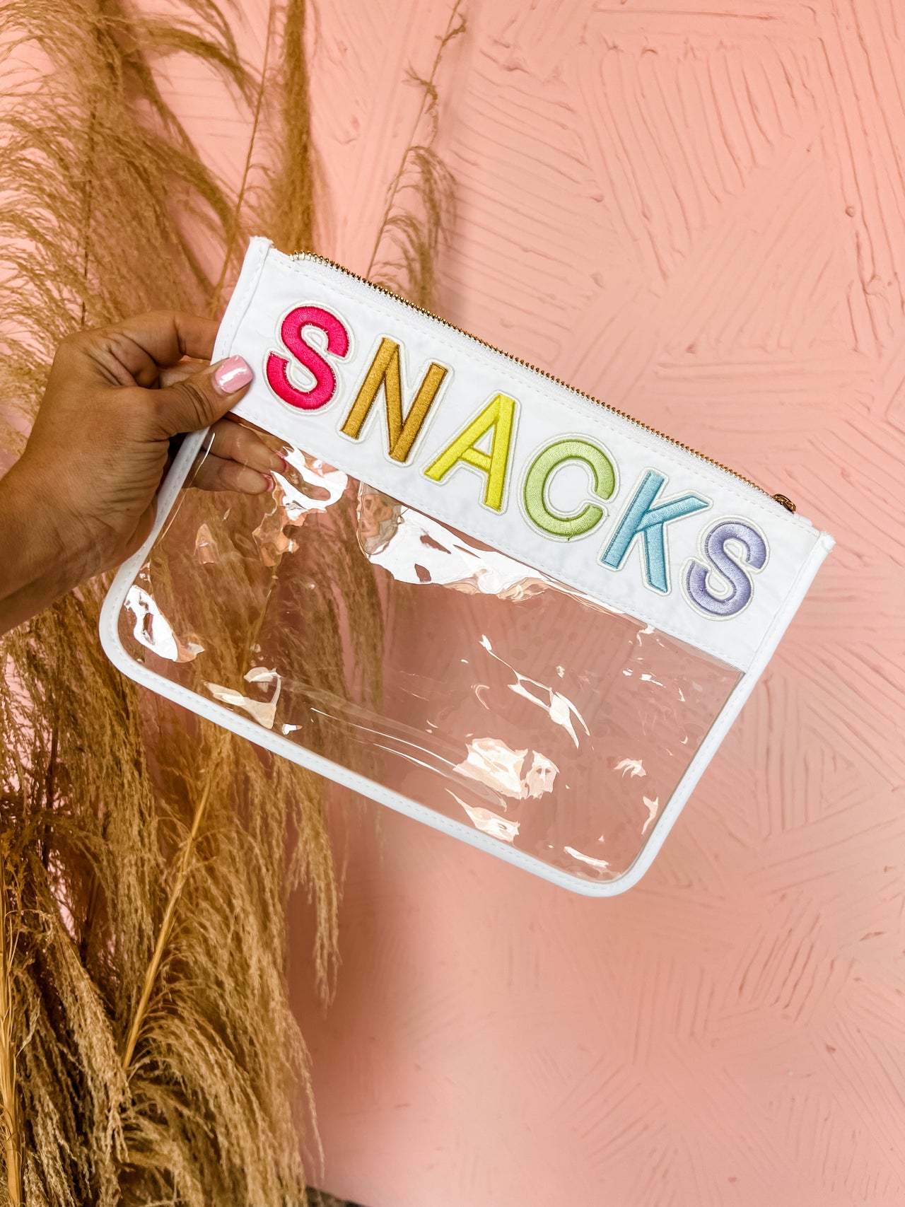 Snacks Clear Pouch- White