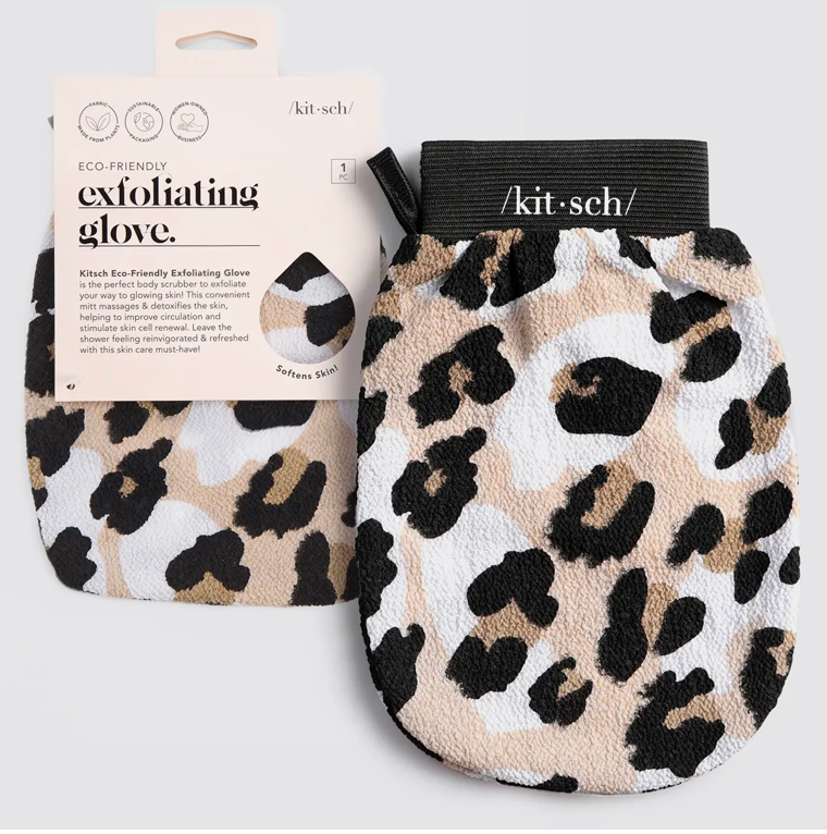 Eco Friendly Exfoliating Glove- Leopard