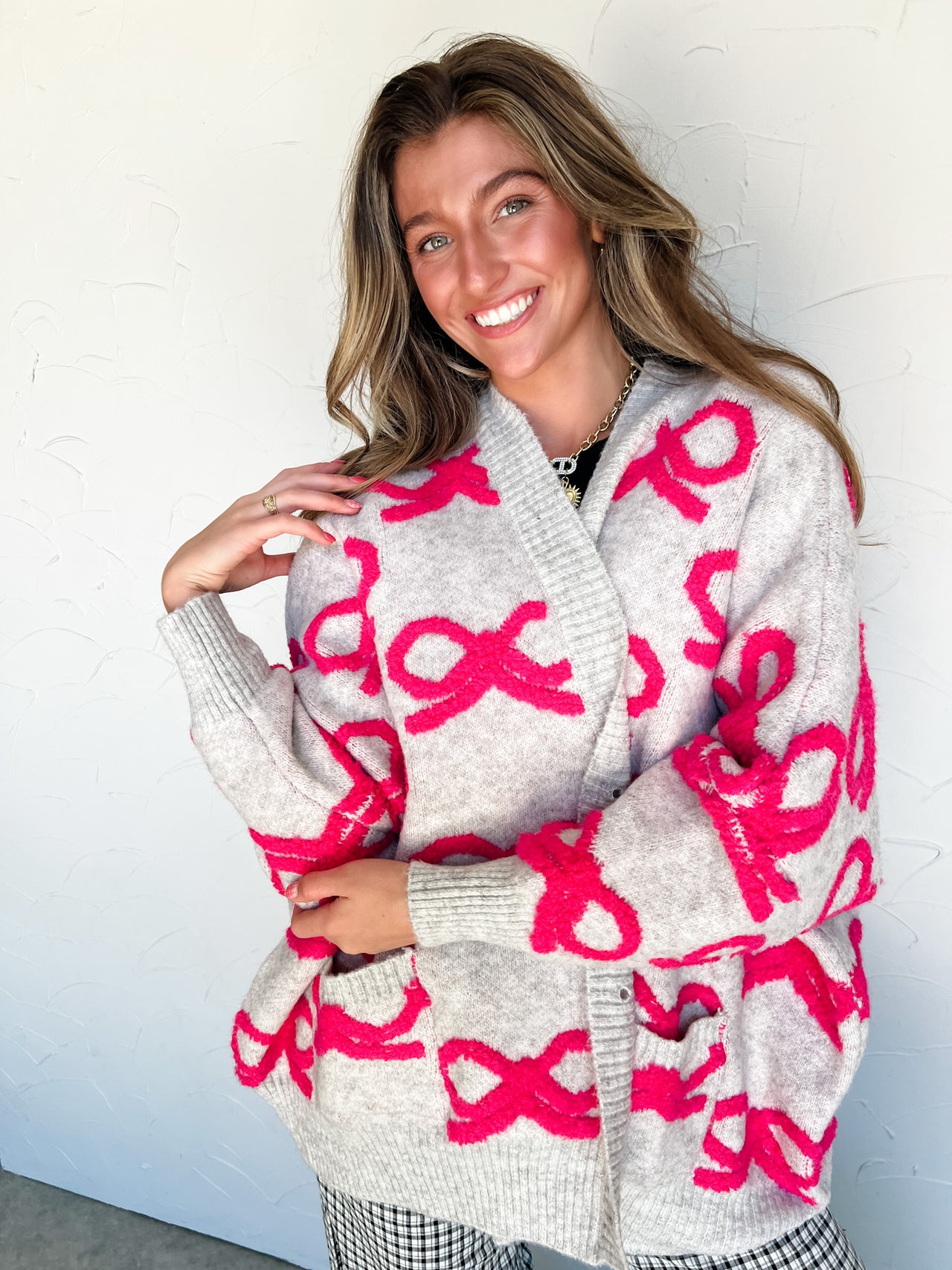 Joy In Every Thread Oversized Ribbon Cardigan