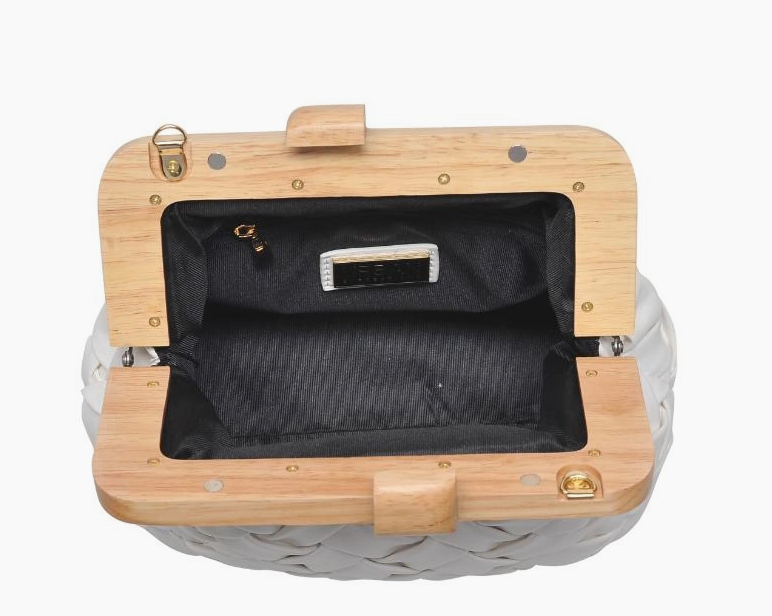 Matilda Woven Clutch- White