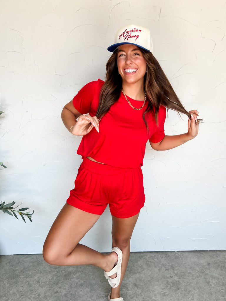 Here To Work Lounge Set- Red