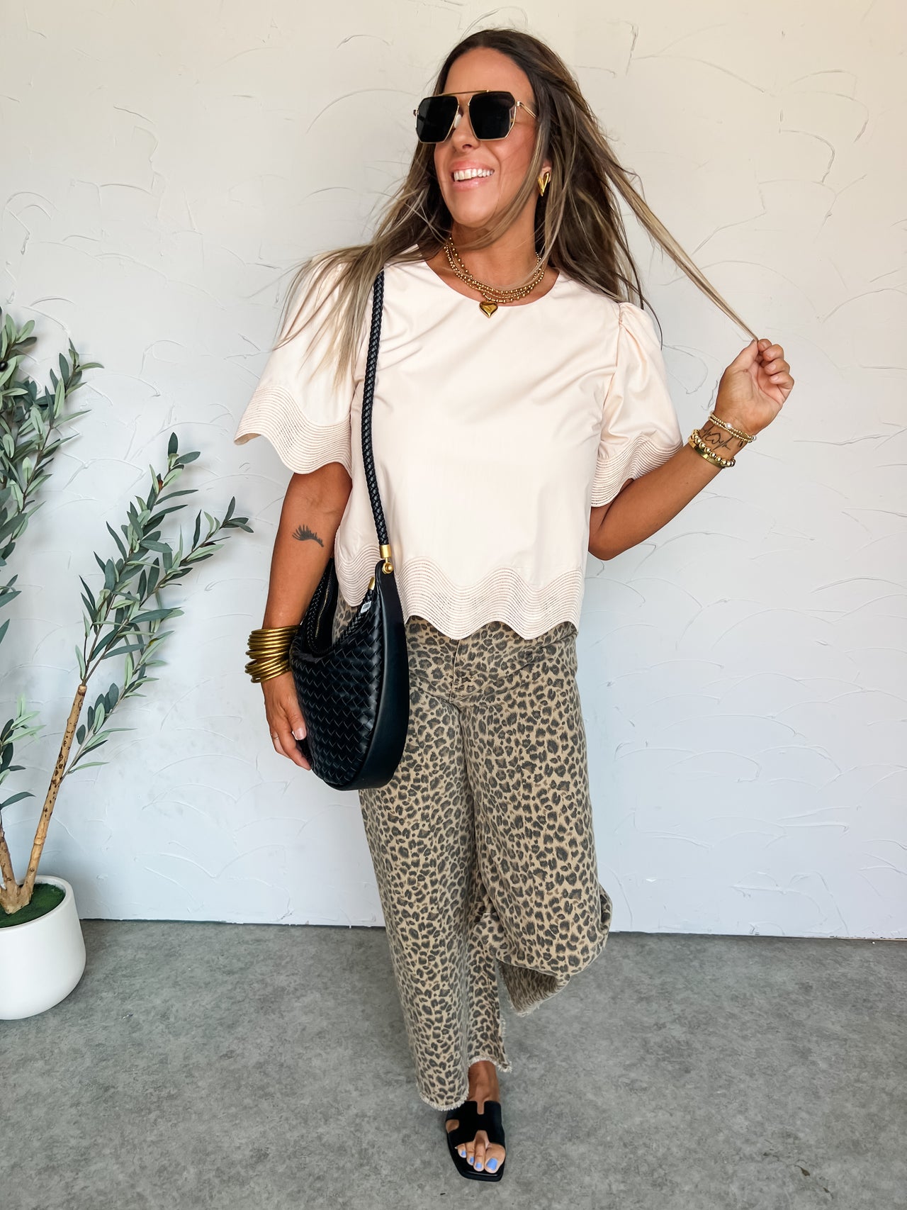 Spread Your Wings Scalloped Hem Top