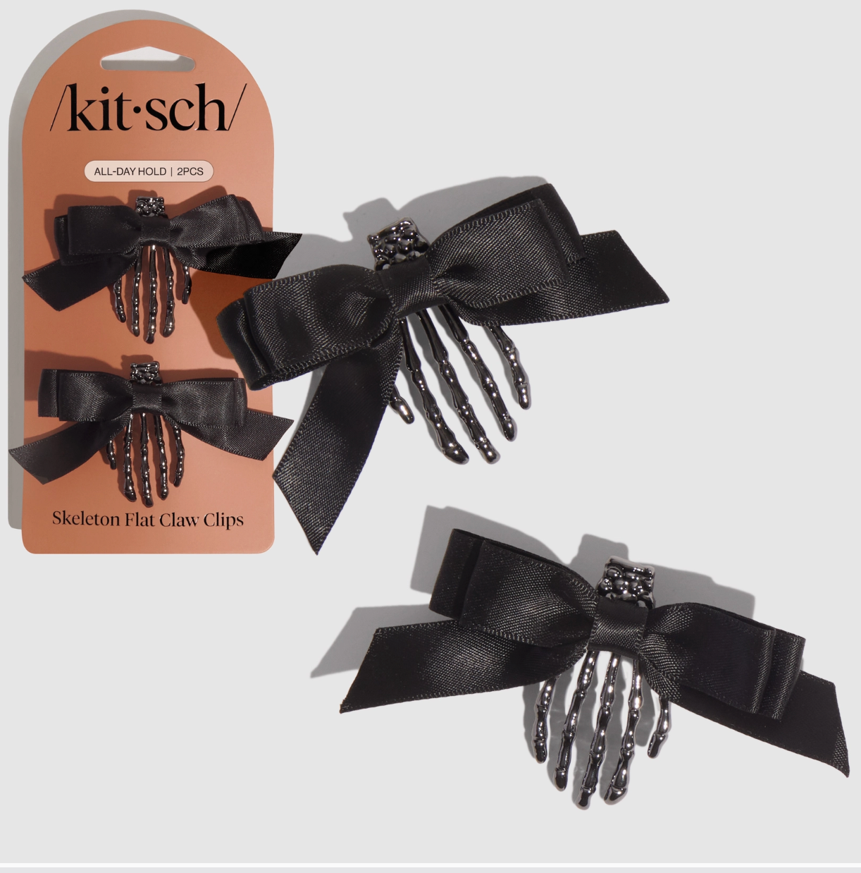 Skeleton Flat Claw Clips 2pc Set