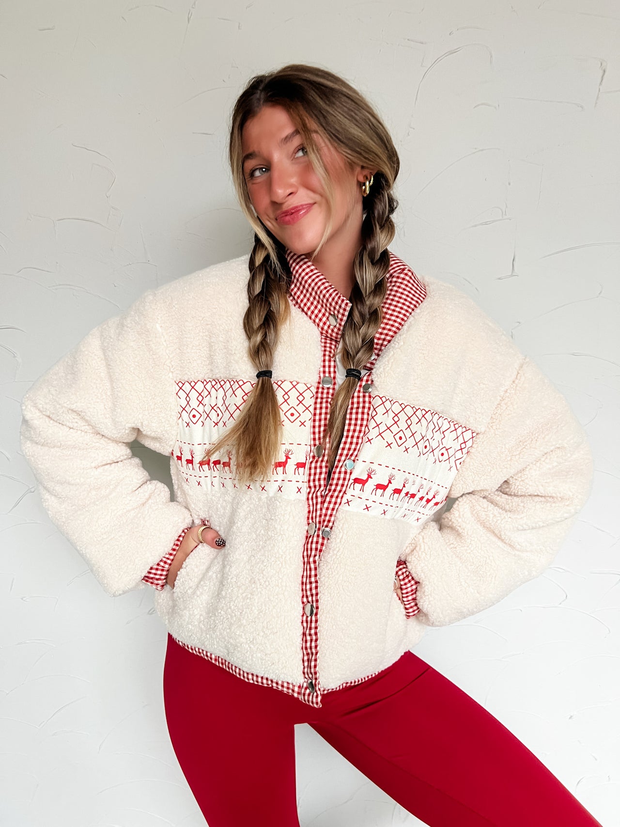 Go Around The Christmas Carousel Sherpa Jacket