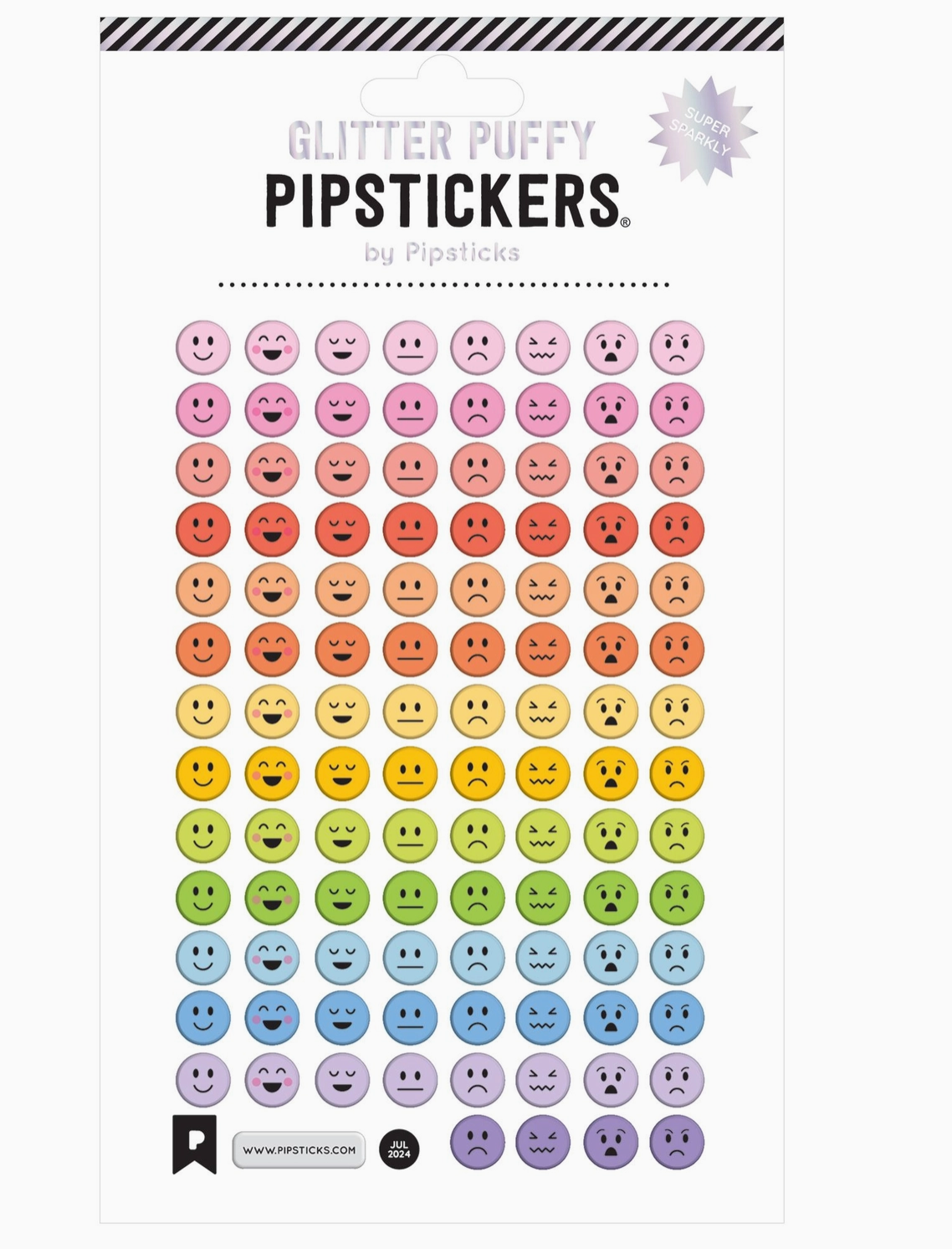 Puffy Emoji Rainbow Stickers