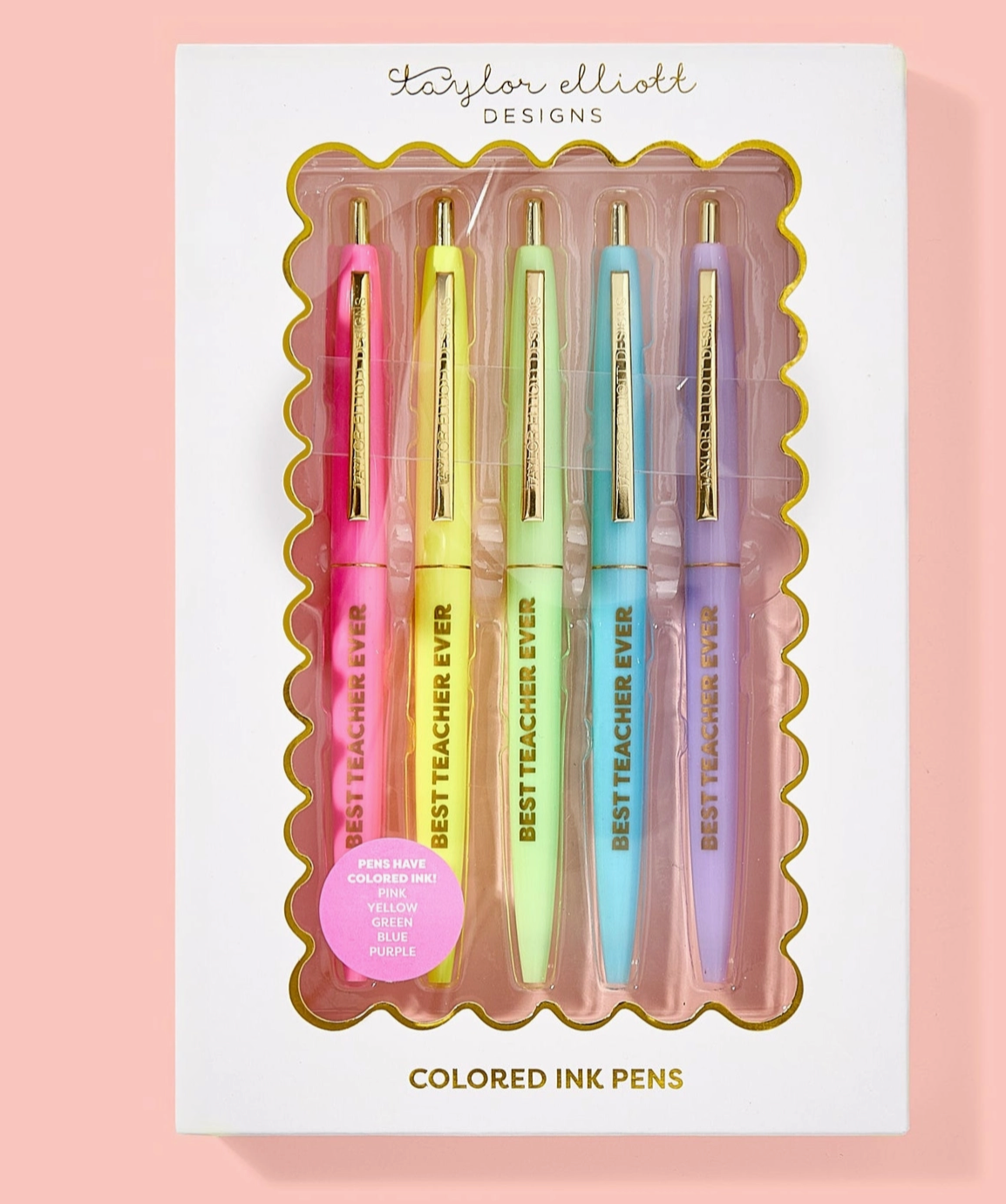 Pen Set- Motivational "Best Teacher Ever" 5pcs
