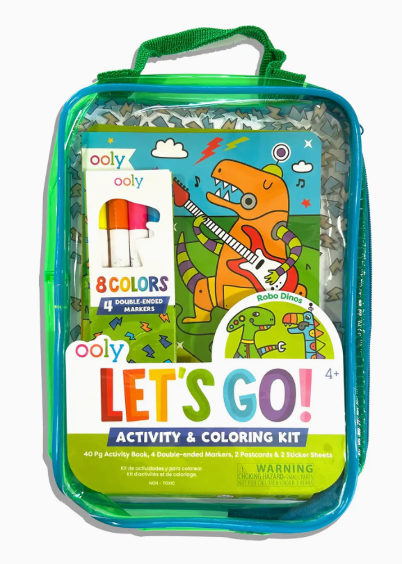 Let's Go!: Activity & Coloring Kit - Robo Dinos
