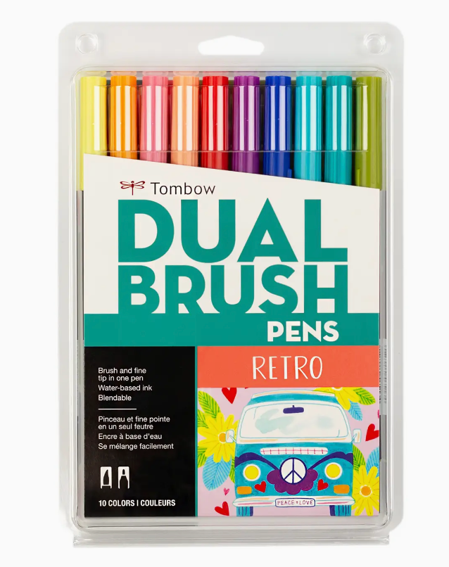 Dual Brush Pen Art Markers: Retro