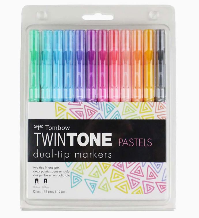 Twintone Marker Set: Pastel 12 Pack