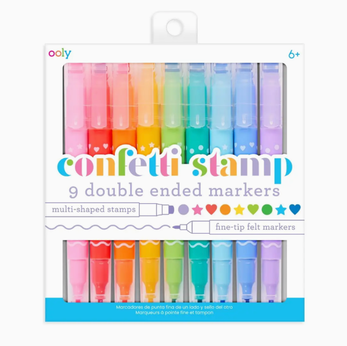 Confetti Stamp: Double-Ended Markers (Set of 9)