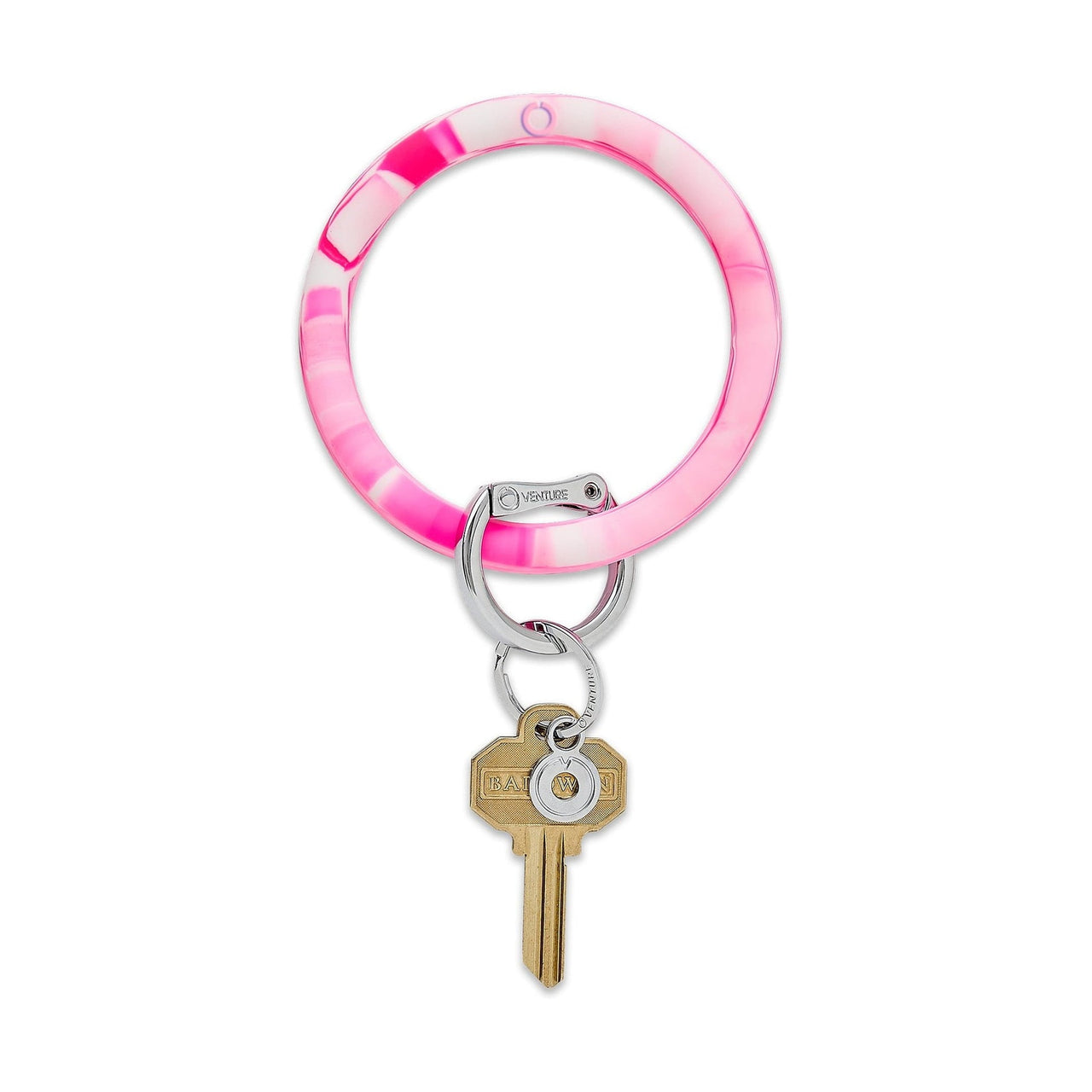Ticked Pink Marble Collection Key Ring