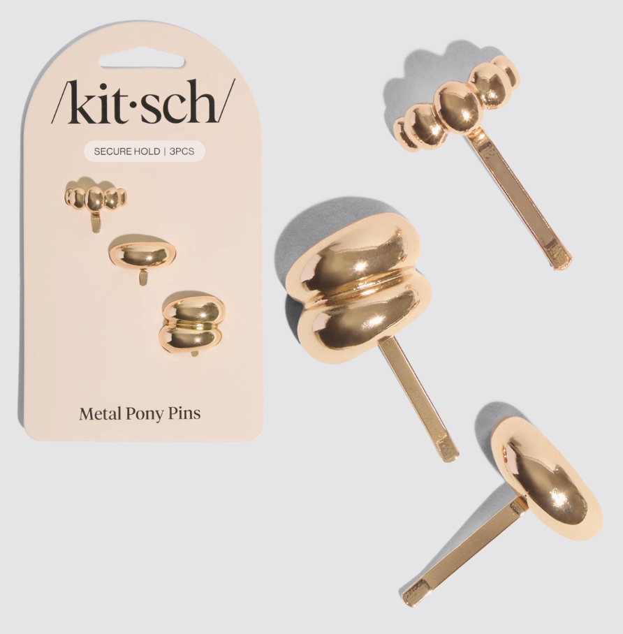 Gold Metal Pony Pins 3 Pc Set