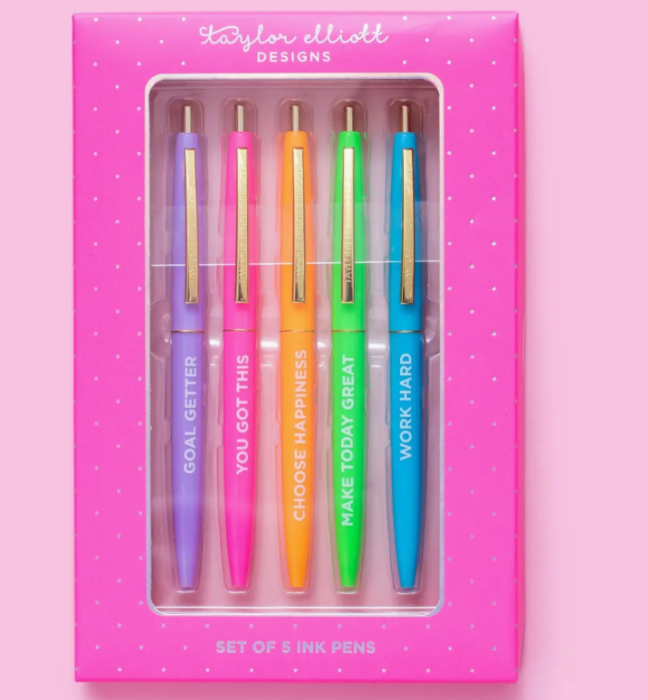 Pen Set- Motivational Assorted Colors 5pcs