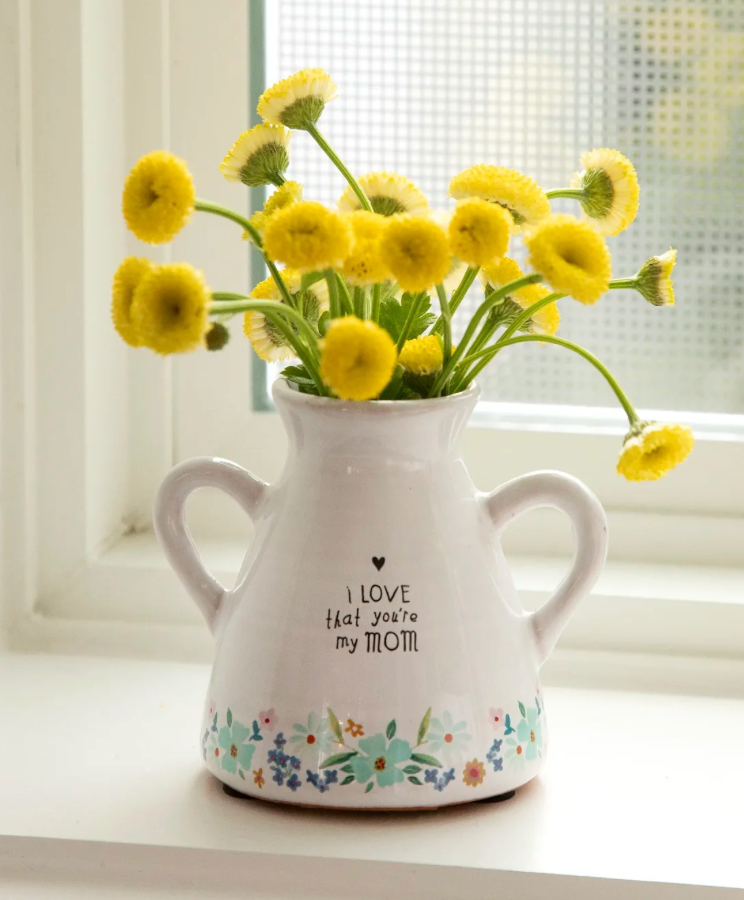 I Love Mom Artisan Bud Vase
