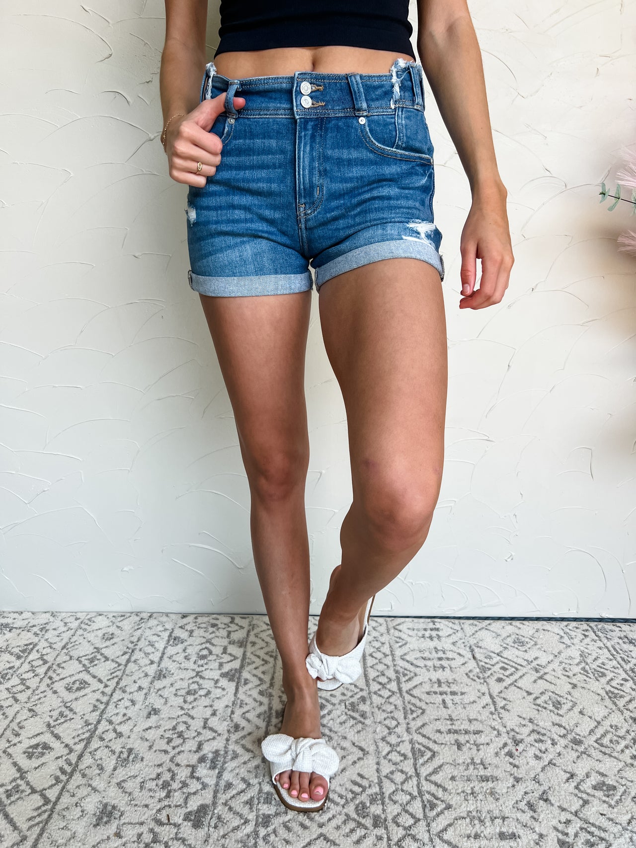 Delight In The New High Rise Distressed Shorts