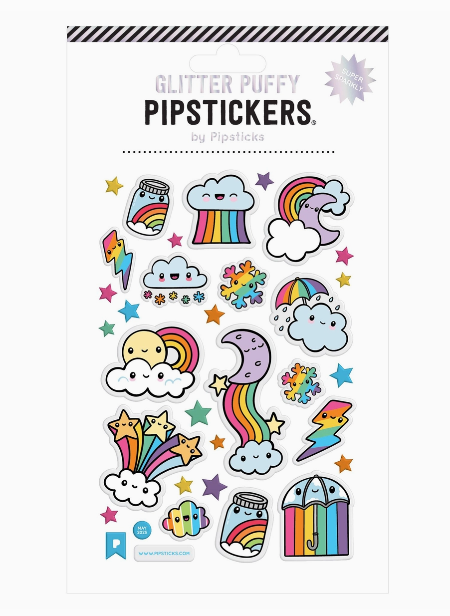 Glitter Puffy Cloudbursts Stickers