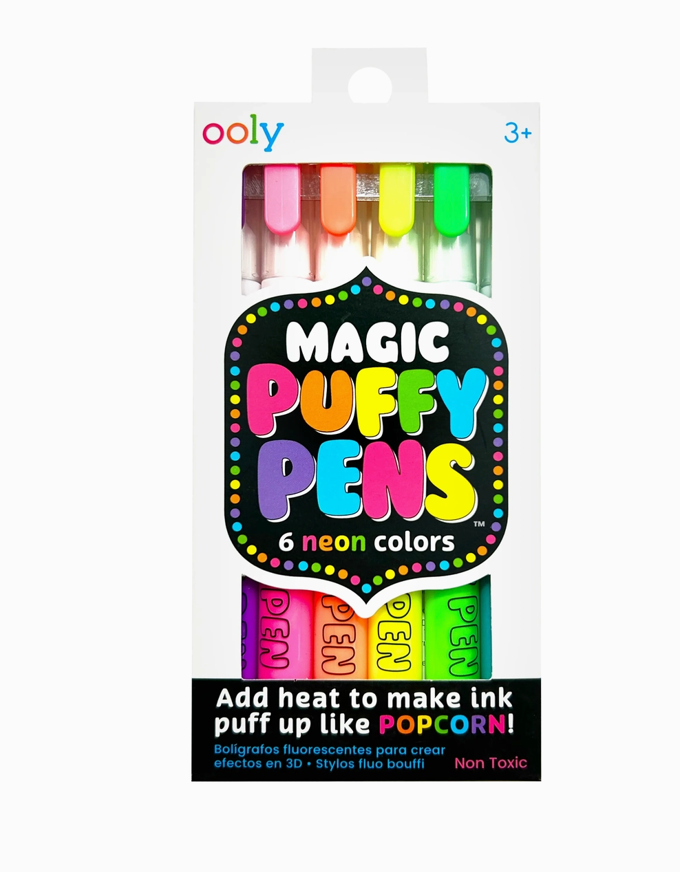 Magic Puffy Neon Pens - Set of 6