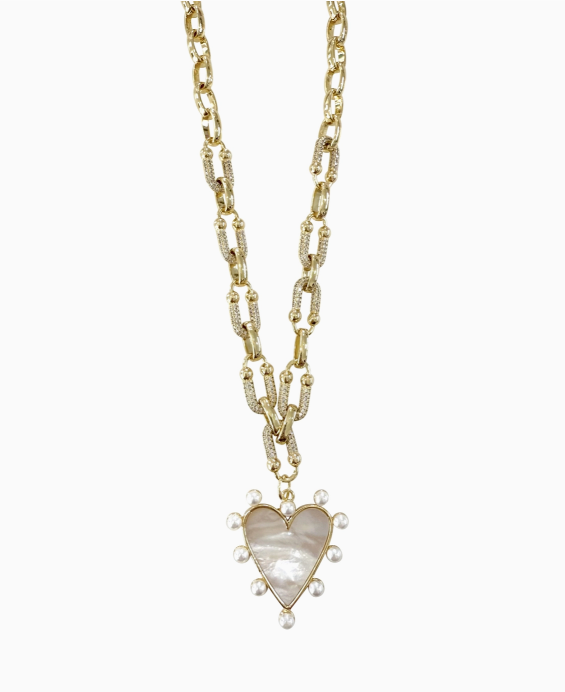{Gemelli} Marella Gold Pearl Heart Necklace