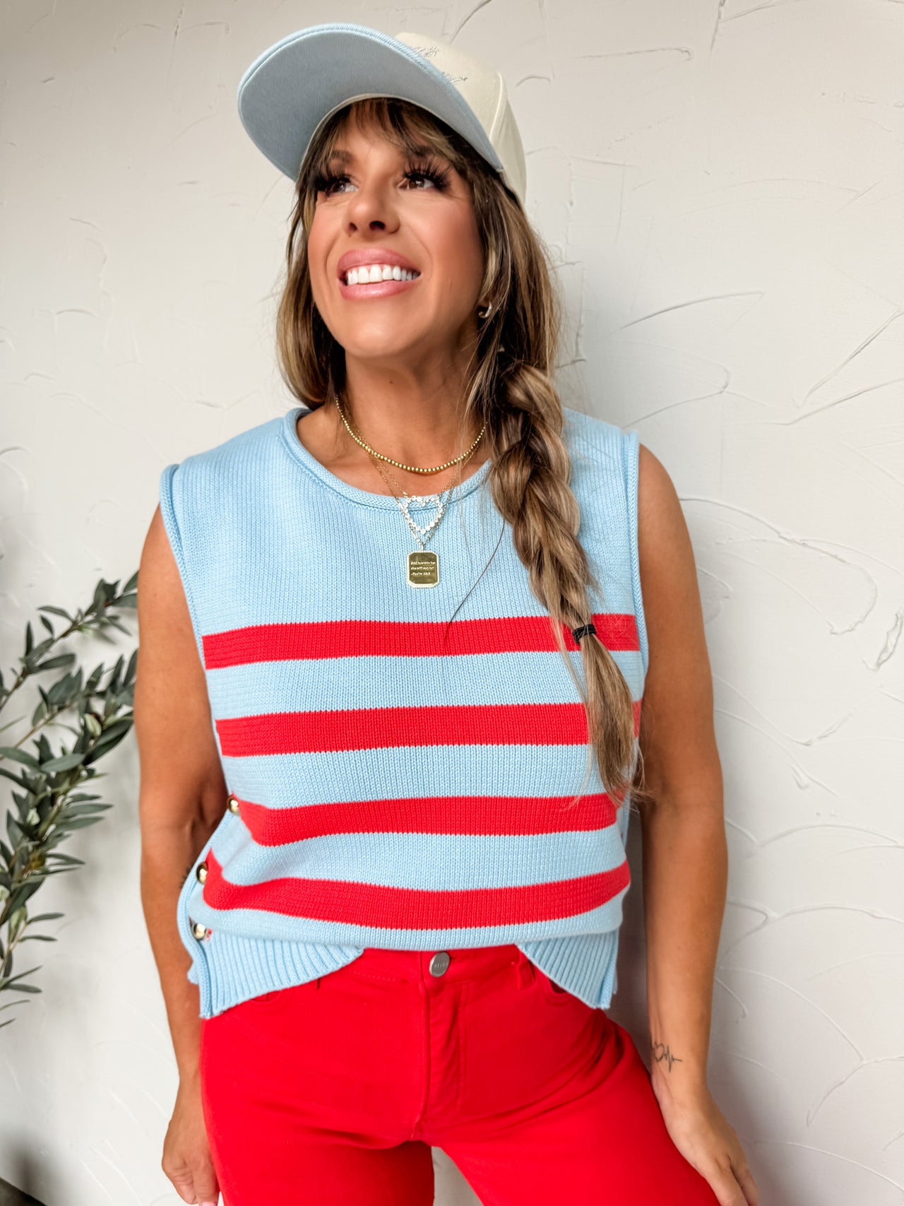 Stay With Me Striped Top- Blue